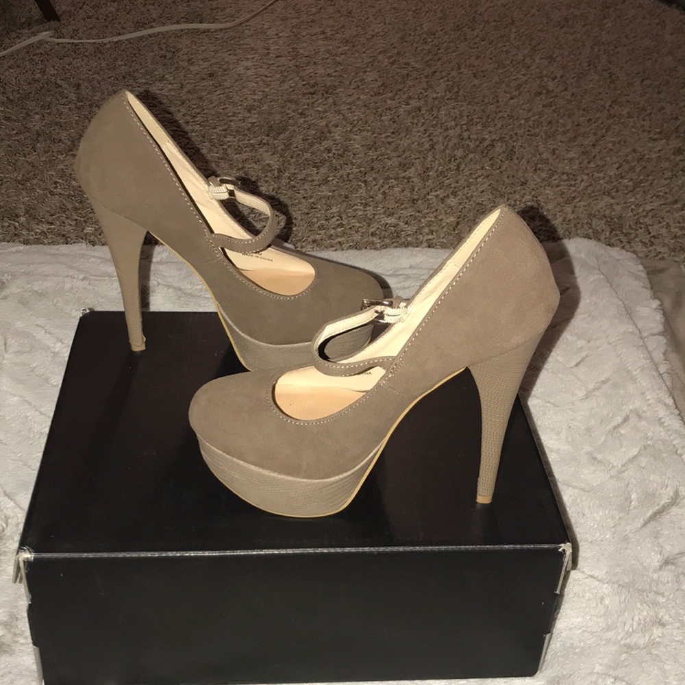 Celestia Taupe Platform Shoes